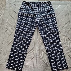 Talbots Dress Pants Blue White Window Pane Heritage